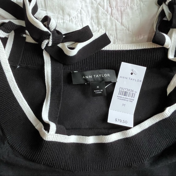 Ann Taylor black off the shoulder sweater - NWT! - Picture 3 of 6